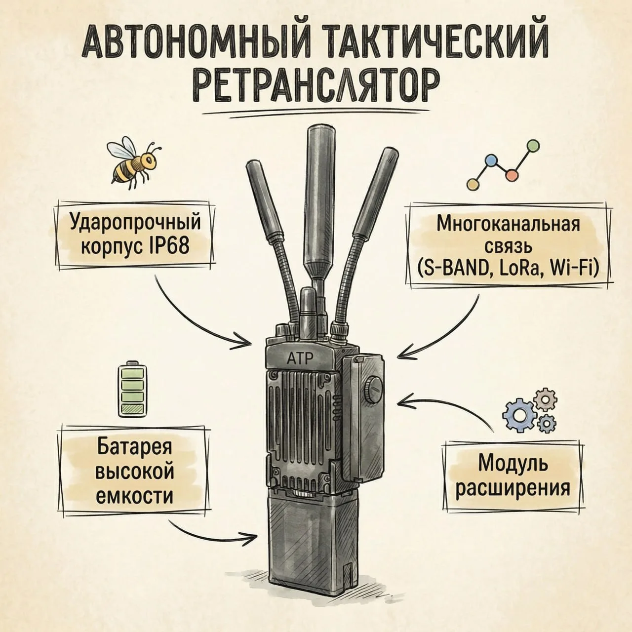 Автономный тактический ретранслятор: концепт устройства и ключевые характеристики